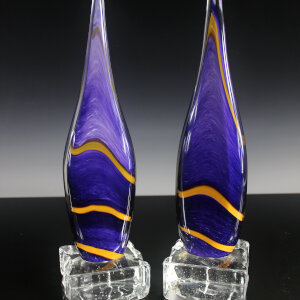Furnace Sculpted Glass</br>4 x 4 x 11&rdquo; each</br>2020