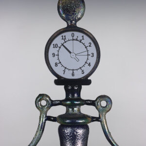 Coldworked Blown Glass, Enamel</br>Torchworked Stopper</br>6 x 2 x 14&rdquo;</br>2022