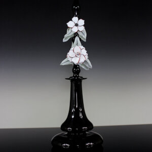 Torchworked Glass Stopper</br>Furnace Blown Bottle</br>4 x 4 x 12&rdquo;</br>2021