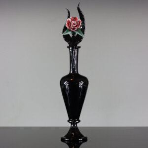 Torchworked Glass Stopper</br>Furnace Blown Bottle</br>3 x 3 x 14&rdquo;</br>2022