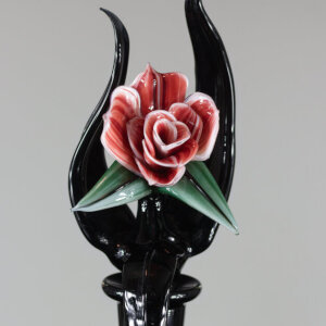 Torchworked Glass Stopper</br>Furnace Blown Bottle</br>3 x 3 x 14&rdquo;</br>2022