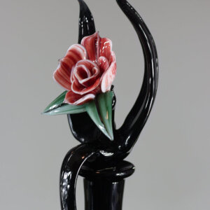 Torchworked Glass Stopper</br>Furnace Blown Bottle</br>3 x 3 x 14&rdquo;</br>2022